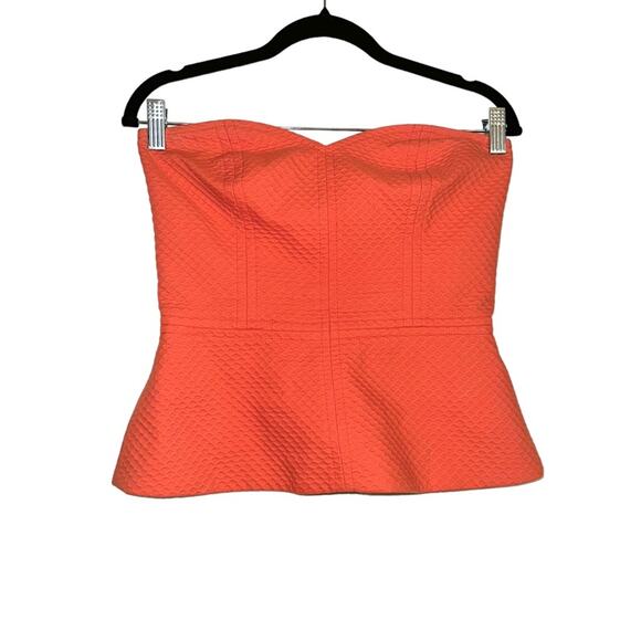 Trina Turk White Cap Bustier Orange Top in Bellini 2 - Picture 3 of 10